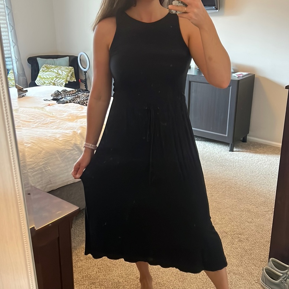 The Limited Womens Dress Black Midi Hi-lo High Low Dress Size Small